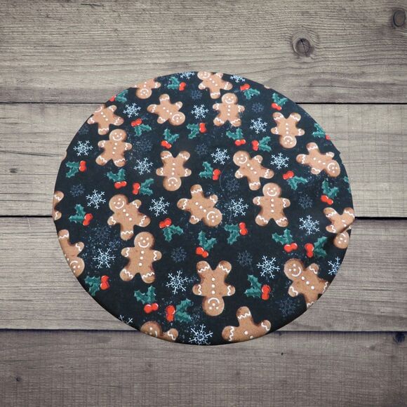 Kitchenaid Bowl Cover, Reversible Gingerbread Men and Black and White Check - Picture 5 of 8